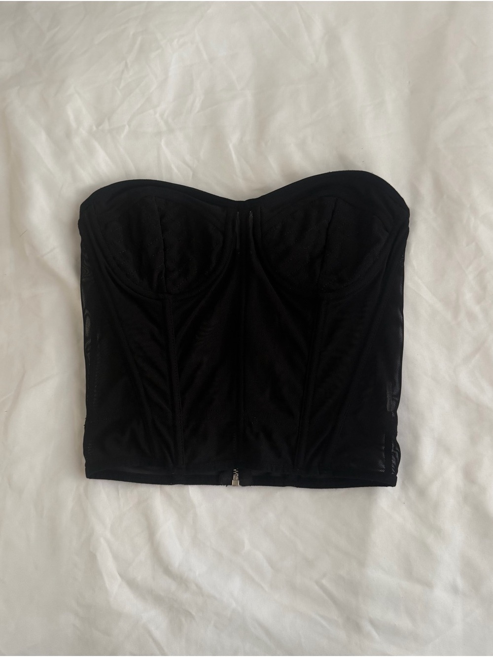 Black Strapless Bustier Dress - Women's